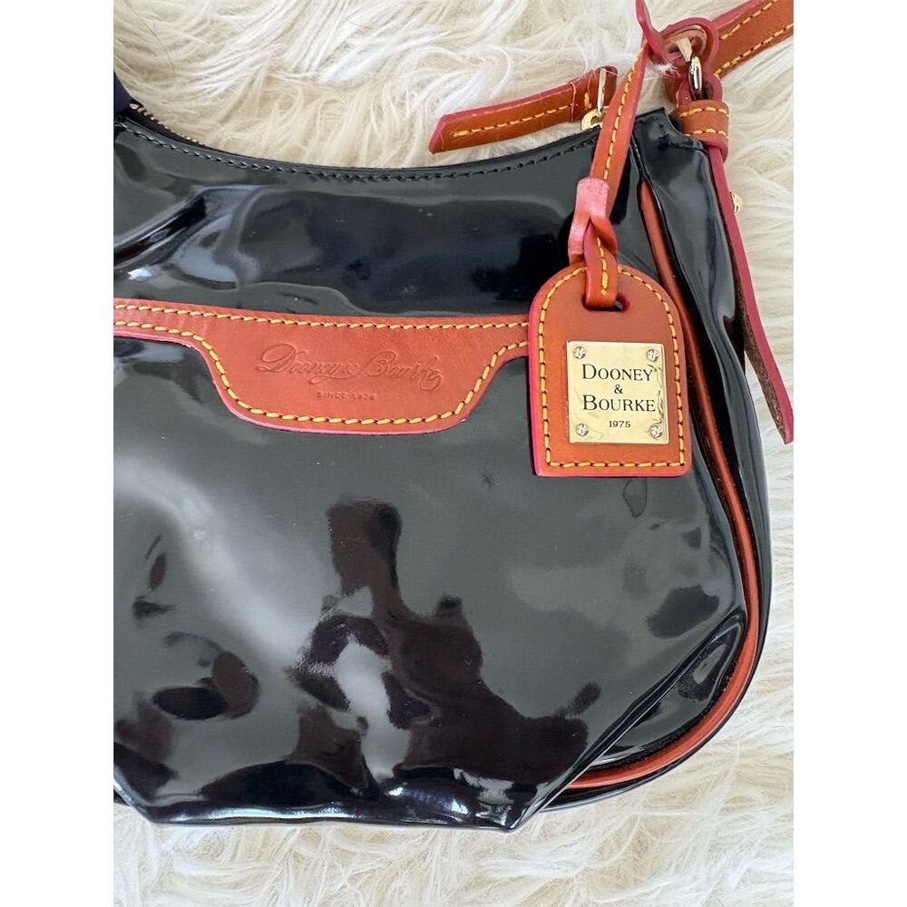 Dooney & Bourke Mini Margot Crossbody Bag Black/Tan Leather Women's New with Tag - Picture 2 of 10